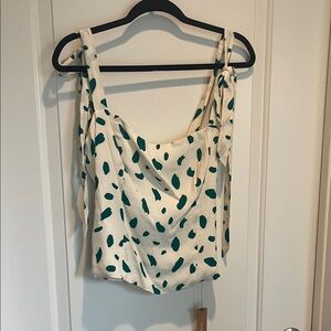 Reformation Cream and Green Camisole